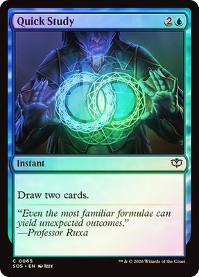 NM Foil Quick Study, MTG, Secrets of Strixhaven, Magic the Gathering, 65