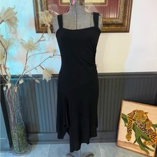 Diane Von Furstenberg Asymmetric Side Ruched Little Black Dress ~ Size 6 🧡🍄