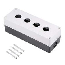 22mm 4 Button Aperture Push Button Switch Control Station Box White & Black