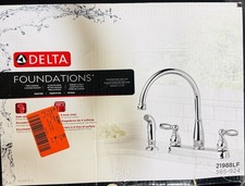 Delta Foundations Kitchen Faucet with Side Sprayer Chrome Finish 21988LF