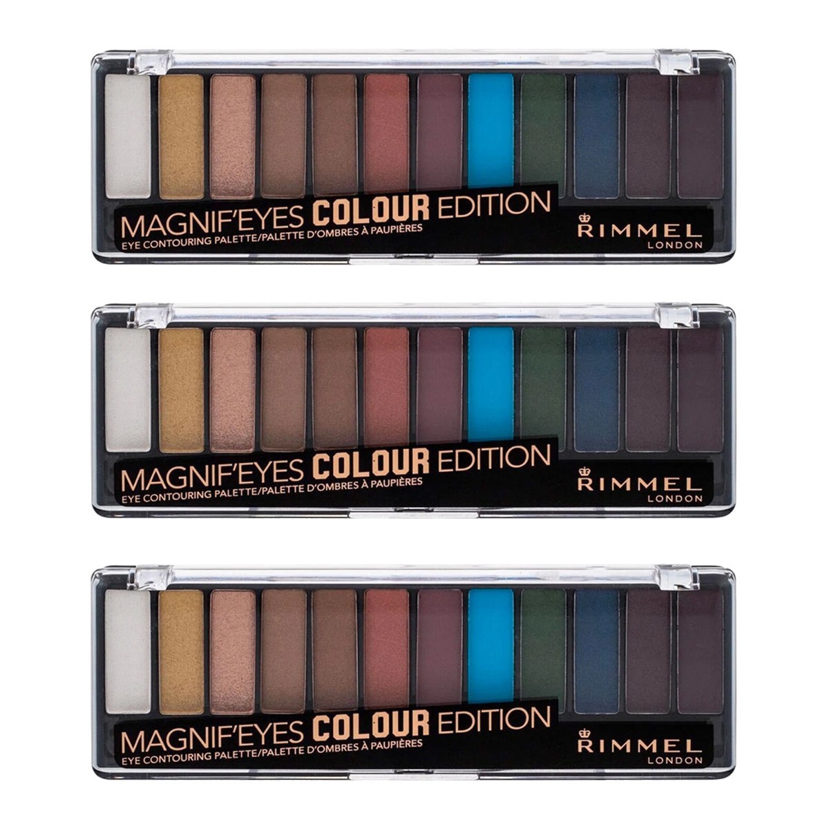 Palette Rimmel Magnif'Eyes 004 Colour Edition - Offerta 3 Pezzi Stock