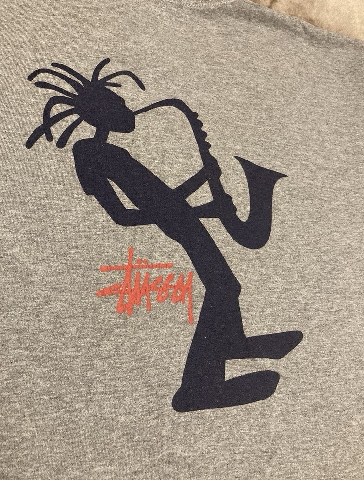 Vintage 90s Stussy Outdoor International Saxophone Jazzman T Shirt Medium *RARE* image 2