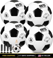 Set of 4 Deflated Soccer Balls with Pump and Mesh Bag - Sizes 3, 4, 5
