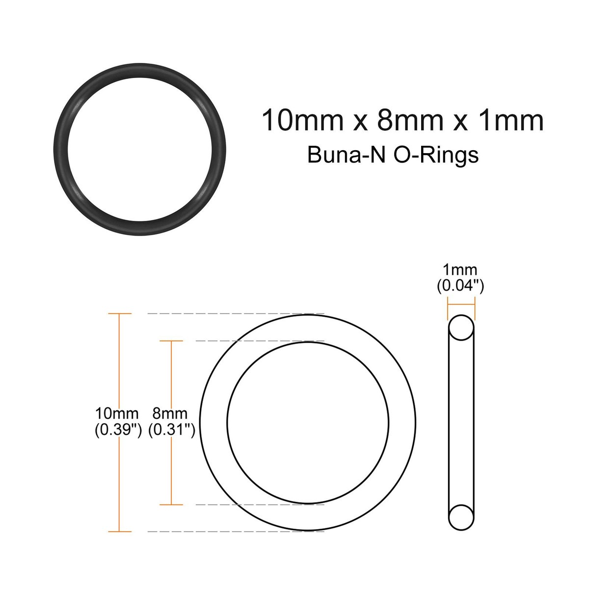 30mm O Ring Sourcingmap Nitrile Rubber O-Rings 15.6mm OD 10.8mm ID