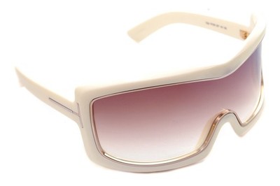 TOM FORD OLGA TF305 25F Womens Sunglasses Large Oversize Wraparound IVORY WHITE