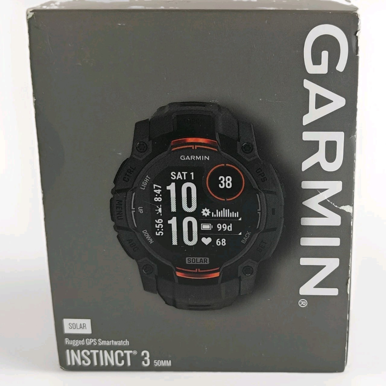 Garmin Instinct 3 Solar 50mm Black w/ Charcoal Band Smartwatch 010-02935-00