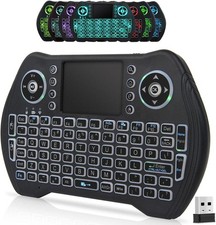 Mini Wireless Keyboard Remote with Touchpad 2.4GHz Backlit USB Rechargeable