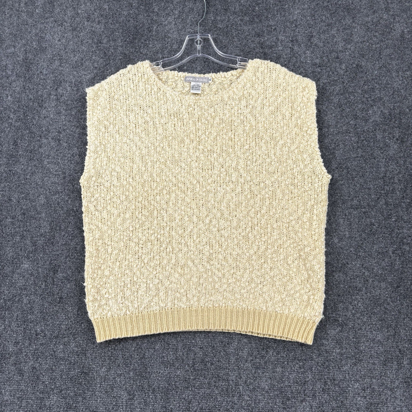 VINTAGE White Stag Yellow Knit Cap Sleeve Sweater Women’s XL Grandmacore