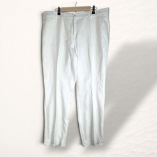 Lauren Ralph Lauren Edita Pants Women 18W White Coastal Linen Straight Leg