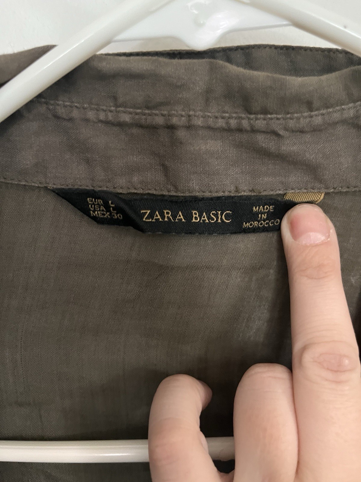 ZARA BASIC Brown Linen Long Sleeve Button-Up Shir… - image 1