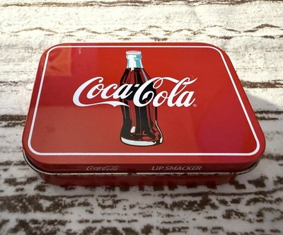 Coca-Cola Lip Smacker Collectible Tin Set w/ 3 Unused Lip Balms Complete Coke