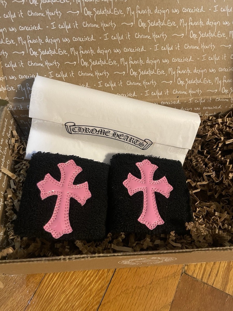 CHROME HEARTS SWEATBAND WRIST (片手のみ) BRAND NEW Chrome Hearts Black Sweatbands Wristbands Pink