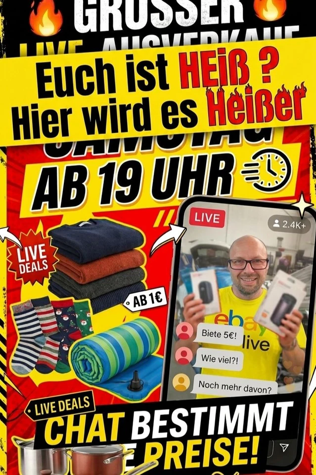 Ab 1€ Live !!  Euch ist HEISS ? Hier wird es HEISSER !! SEI DABEI: 19 UHR