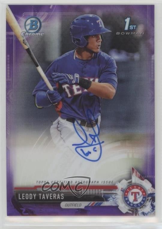 2017 Bowman Chrome Prospect Purple Refractor /250 Leody Taveras #CPA-LT Auto 0g4