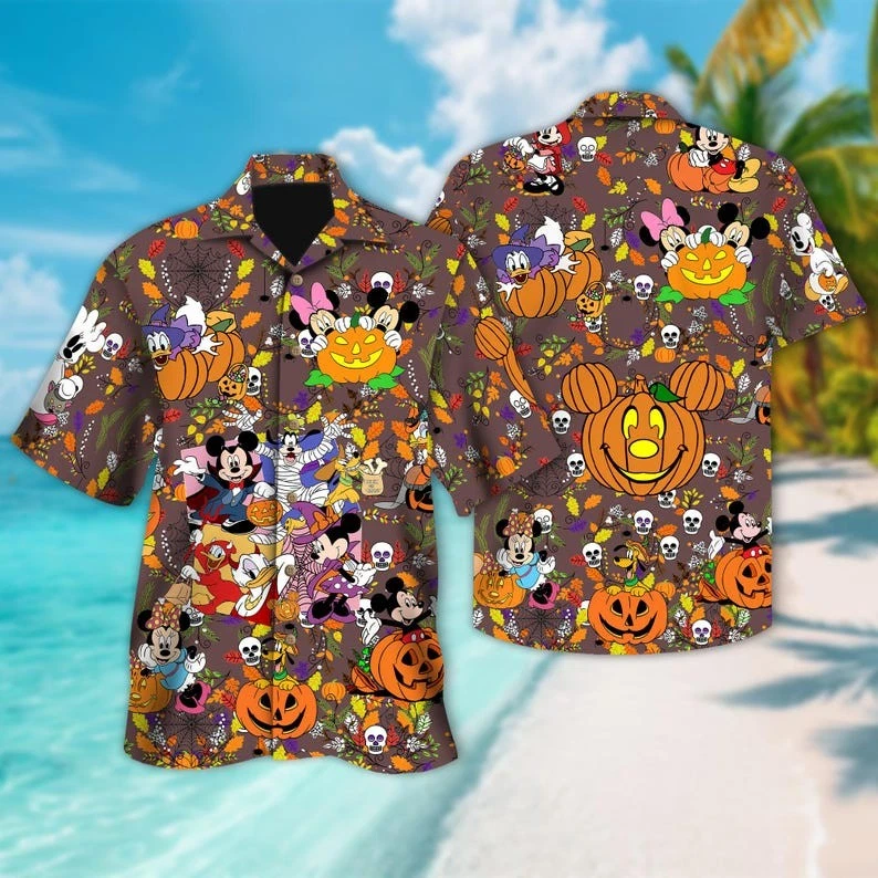 Mickey & Friends Halloween Hawaiian Shirt for Men
