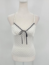 Y2K Fairy Babydoll Crop Women Tank Top Small Polka Dot Ribbon Coquette Madden