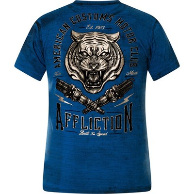 Affliction American Customs AC Men s SILENT MUSCLE Short Sleeve T-Shirt XL Blue