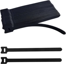 56 PCS 8 Inches Black Reusable Cable Ties, Adjustable Cord Straps, Cable Organiz