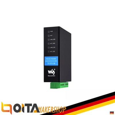 WaveShare RS232 RS485 zu RJ45 Ethernet Server, 2-Port, Industrie-Isolation,25108