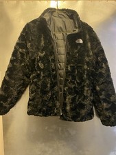 The North Face Girls Large Reversible Puffer Jacket Black Fleece Women’s Small