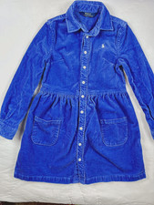 Polo Ralph Lauren girls Periwinkle Blue Wide Corduroy Shirt Dress SZ 6/6X Preppy