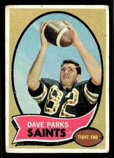 1970 Topps #74 Dave Parks - New Orleans Saints (Low Grade)