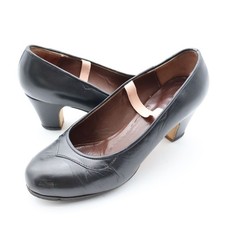 Gallardo Black Leather Flamenco Shoes with Nails - Size 5 1 2 - Made in Spain
