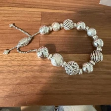 David Yurman 925 Spiritual Elements Beaded Ball Bolo Adjustable Bracelet 8 MM