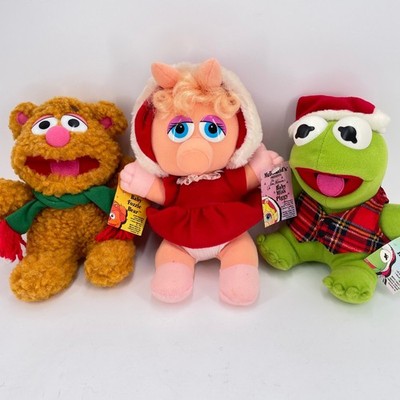Vintage 1988 Muppet Babies Holiday Plush Set Kermit Miss Piggy Fozzie McDonalds