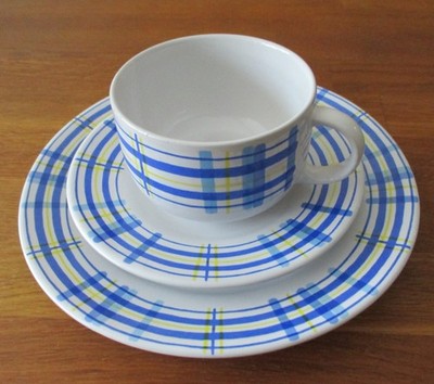 Gedeck Tulowice Polen Tillowitz Tasse Unterteller Kuchenteller Vintage Shabby 1a