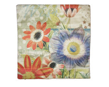  1 Garden Floral Dream Boho Flower Linen Blend Throw Pillow Cover NEW