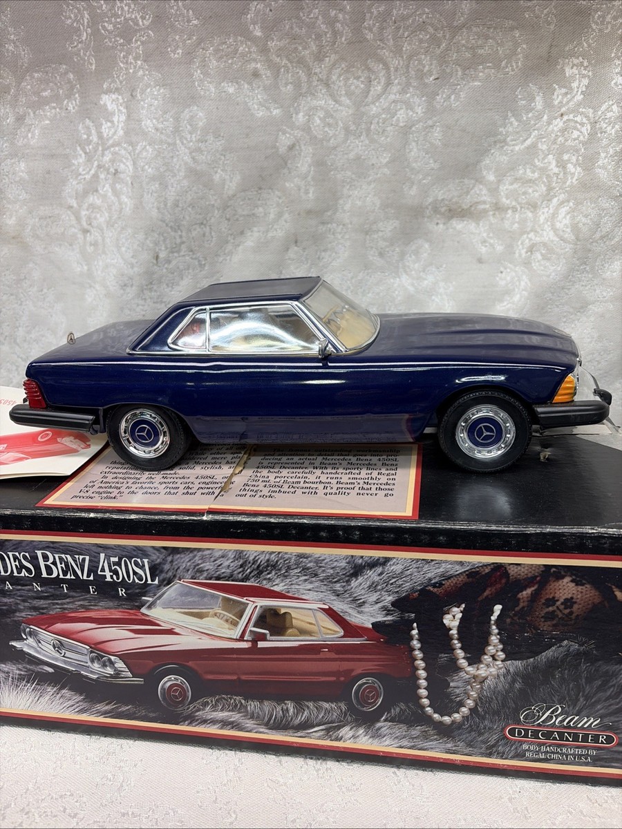 Vintage Jim Beam Deep Blue Mercedes Benz 450SL Decanter Empty W