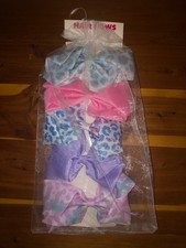 New Hairbows w/Aligator clips LOT Of 10 packs of 5 Bows Ea Similar Colors As Pic