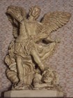 Vintage St Michael Archangel Statue Satan's Defeat Revelation 20:1-3 12.5" Large — photo 3
