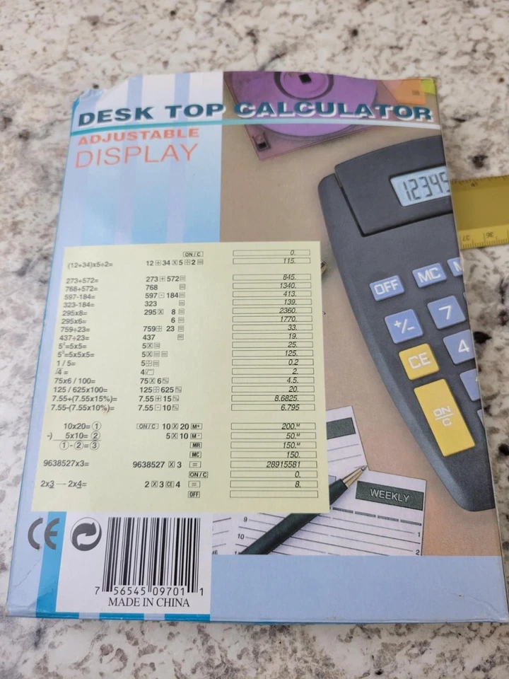 Desktop Calculator Adjustable Tilt Display 8-Digit Large LCD Office Home School - Image 2 of 2