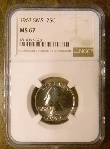 1967 SMS Washington Quarter NGC MS67