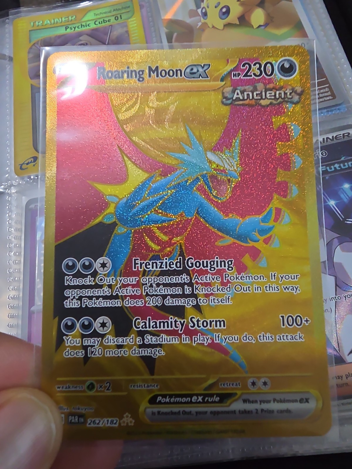 Roaring Moon EX 262/182 Sv04: Paradox Rift Holo Hyper Rare Near Mint Condition