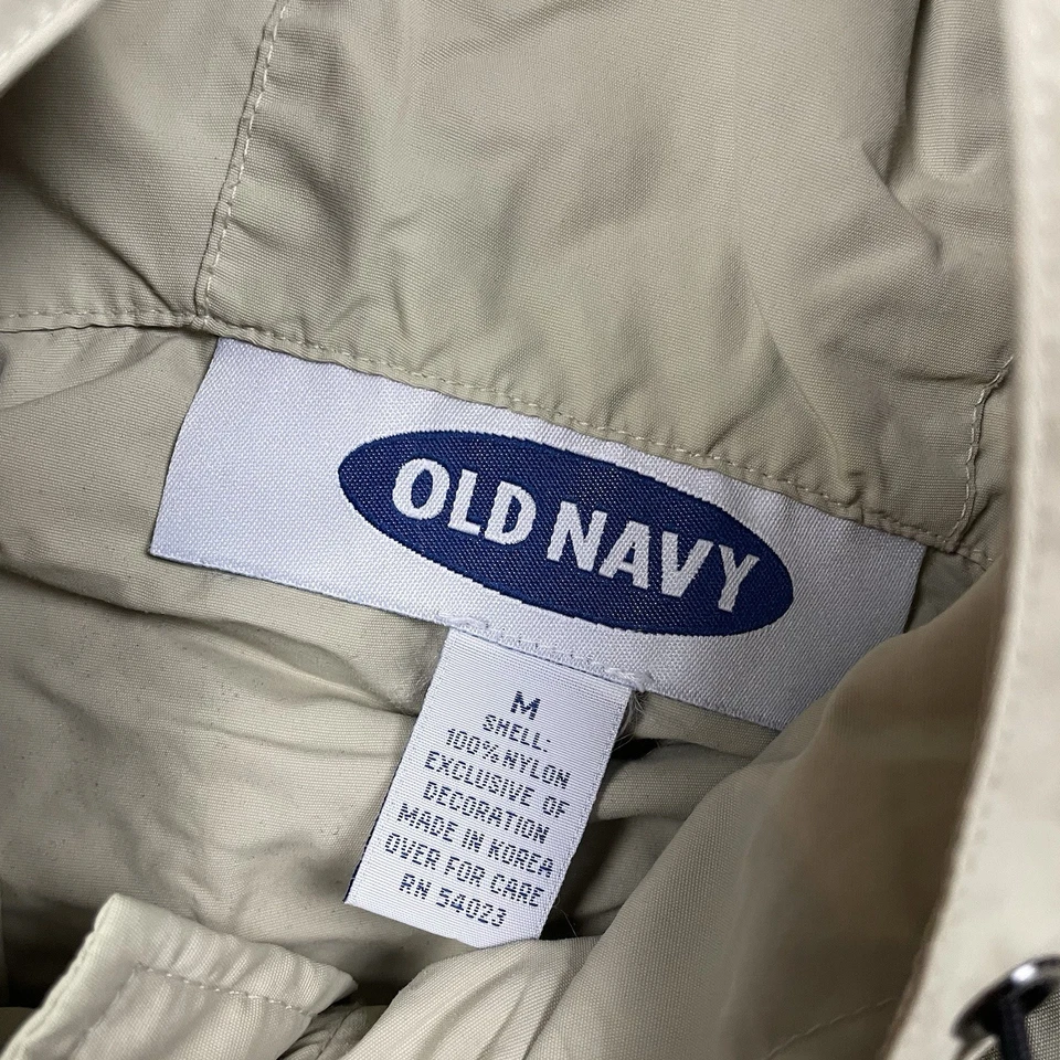 Vintage Old Navy Windbreaker Anorak Jacket y2k 90s Striped M Pullover 1/2 Zip - Image 3 of 4