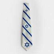 Israeli Flag Mens Necktie Jewish Star Of David Nation Of Israel Black Neck Tie