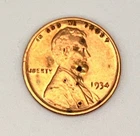 1934 P Lincoln Wheat Penny 1¢ - Red
