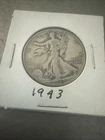 1943-Silver Walking Liberty Half Dollar - Scarce  Better Date