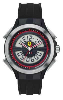 New Men's Scuderia Ferrari Lap Time 830018 Formula 1 Dial Black