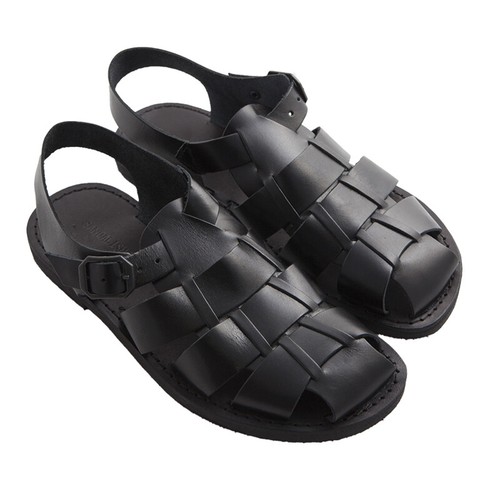 Scarpe uomo chiuso dietro SANDALI 100% SALENTO in cuoio artigianale Retro  Nero | eBay