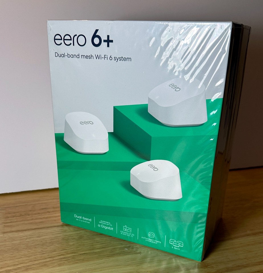 Eero 6 Dual Band AX3000 Wi Fi 6 Router Mesh System White 3 Pack eero-6-dual-band-ax3000-wi-fi-6-router-mesh-system-white-3-pack