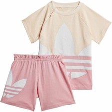  GD2651 Kids Adidas Large Trefoil Short Tee Set