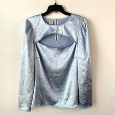 Baum Und Pferdgarten Marcy Satin Cut Out Blouse Blue EU 44 US 12