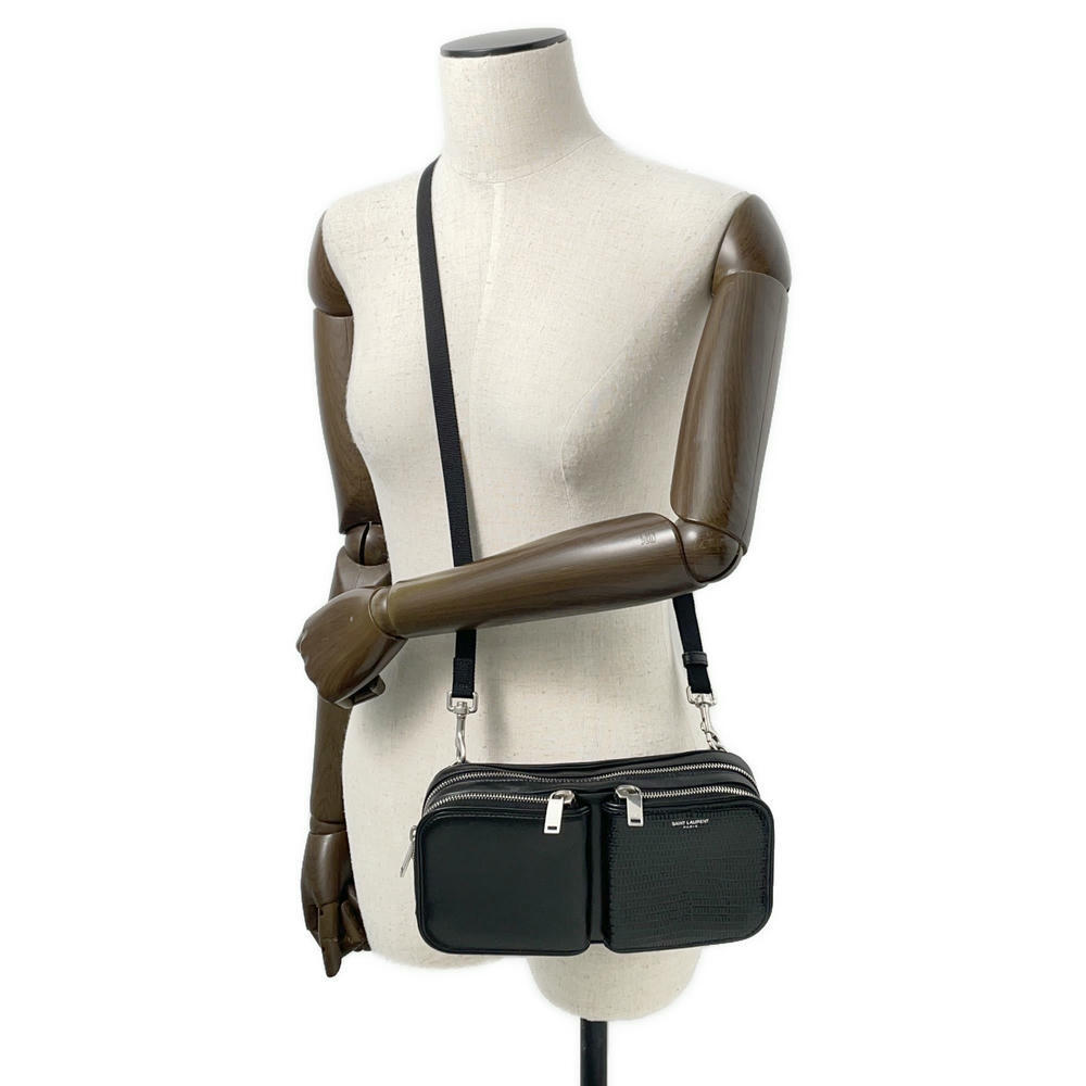 Borsa a tracolla SAINT LAURENT PARIS in pelle pelle goffrata nera 712569