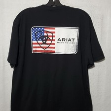 Ariat Shirt Mens XL US Flag Made To Last America Black Short Sleeve