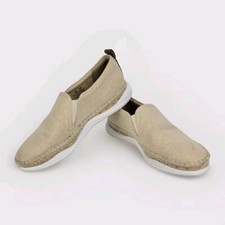 Sam Edelman Kassie Slip-On Espadrille Shoes Women's Size 6 Gold Metallic Thread