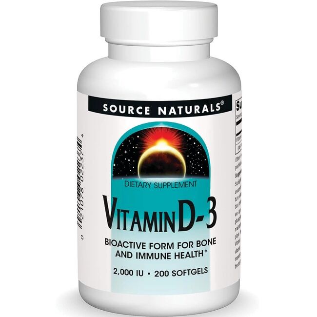 Source Naturals Витамин D-3 2000 МЕ 200 гелей